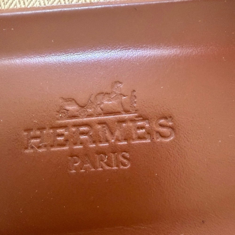 Hermes Brown Leather Oran Slide Sandals - Picture 2 of 6